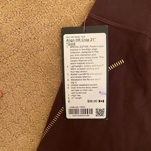 Brand new lululemon brown align leggings